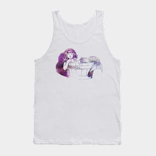 Mermaid In Tub in Amethyst Tank Top